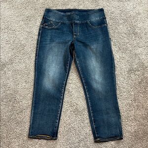 Rock & Republic Denim Rx Fever Pull-On Crop Jeans 16 Med Wash Stretch Slimming